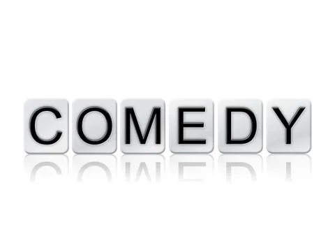 Comedy Concept Tiled Word Isolated on White Stock Illustration