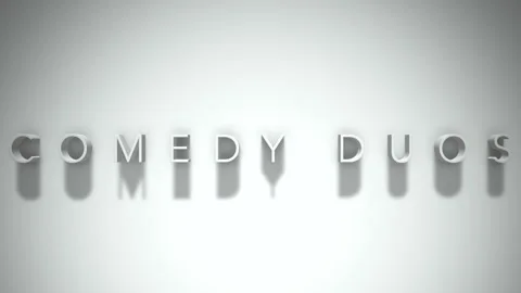 Comedy duos 3D title animation with shadows on a white background Stock-Footage 297132959