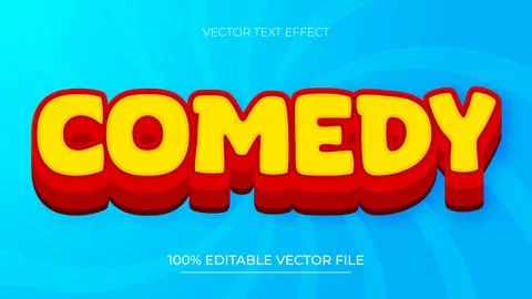 Comedy editable text effect with gradient red colors Stock Illustration