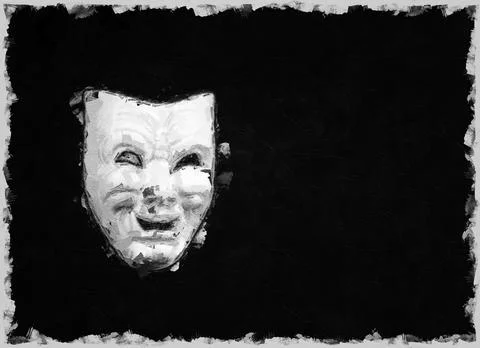 Comedy expresion in a mask Stock Illustration