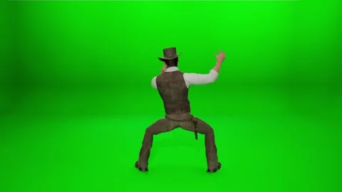 Comedy Handsome Sheriff Dance for Games Stock Footage 322721723