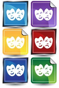 Comedy masks Stock Illustration