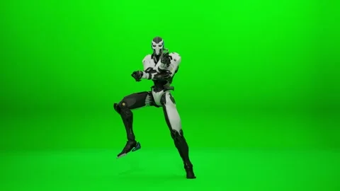 Comedy Mecha Humanoid Dance for Games Stock Footage 321943156