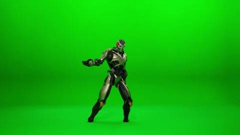 Comedy Mecha Robot Slow Motion VFX Stock Footage 321921395