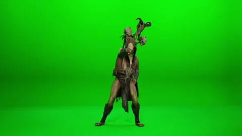 Comedy Orc Armor Dance Render Stock Footage 319641342