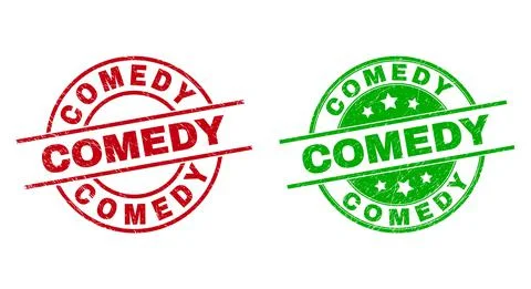 COMEDY Round Watermarks with Unclean Surface Stock Illustration