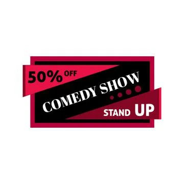 Comedy show stand up sign at template promo emblem Stock Illustration
