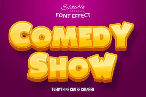 Comedy show text, 3d editable font effect Stock Illustration