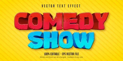 Comedy show text, comic style editable text effect Stock Illustration