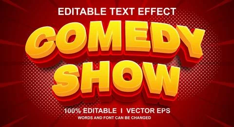 Comedy show vector text effect with modern style design Stock Illustration