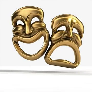 Comedy Tragedy Masks 3D Model