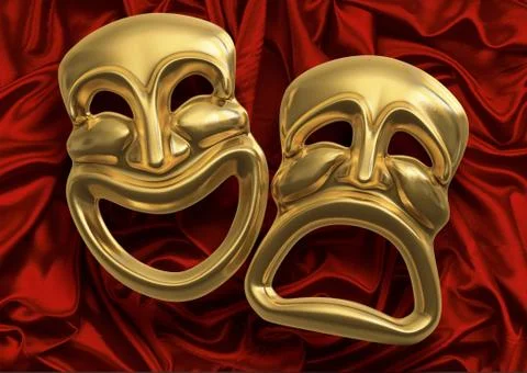 Comedy tragedy masks Stock Illustration