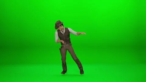 Comedy Western Sheriff Dance for Games Stock Footage 322721926