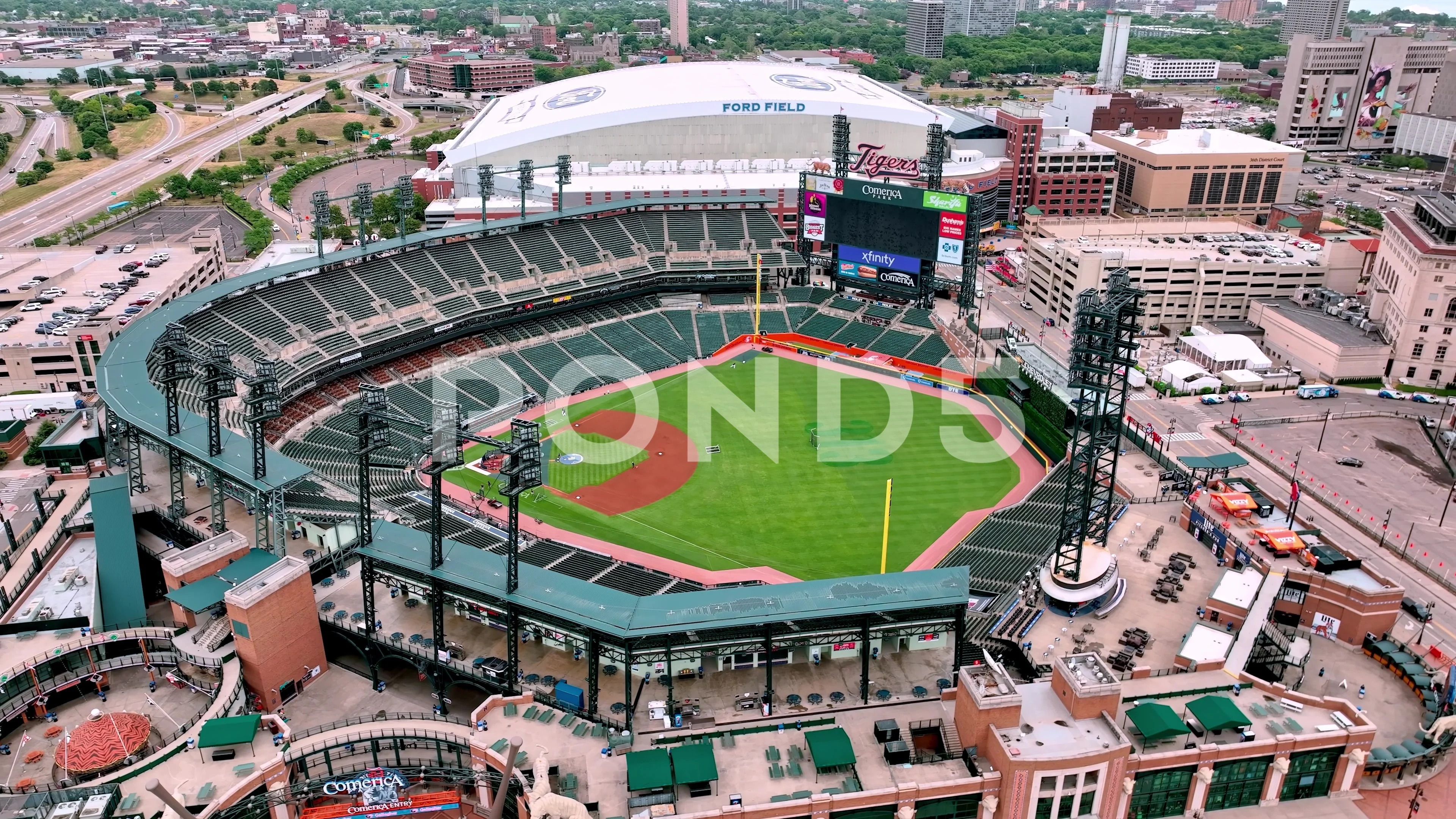 Entrance of a baseball stadium, Comerica Park, Detroit, Michigan