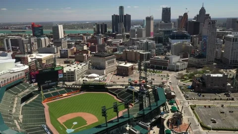 Comerica Park Entrance Sign, Home of Det, Stock Video