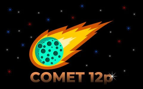 Comet 12p  vector illustration. comet 12 p, comet Stock Illustration