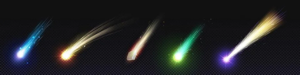 Comet and meteoroid fall speed trail galaxy vector Stock Illustration