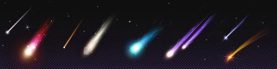Comet and meteoroid fall speed trail galaxy vector Stock Illustration