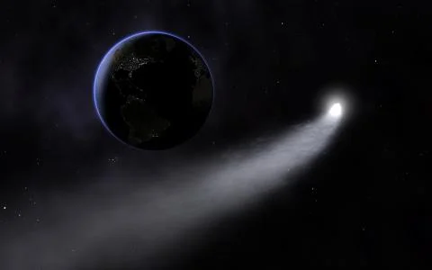 Comet approach the earth Stock Illustration