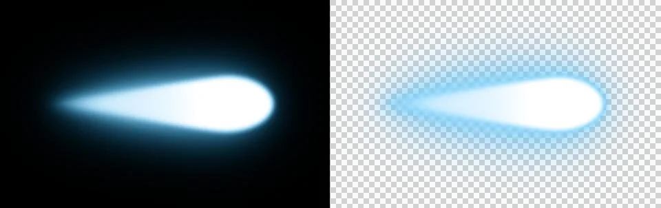 Comet Bright Glowing Light Trail Speed Motion Energy Beam Abstract Space Streak Stock Illustration