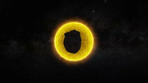 A comet burning in space as it comes close to the sun making a tail of debris Stock Footage 162771027