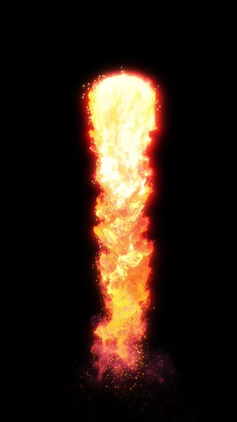 The comet burns on a black background. Vertical video. Stock Footage 277865298