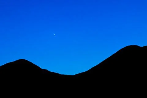 Comet c2011 l4 panstarrs night sky after sunset Stock Photos
