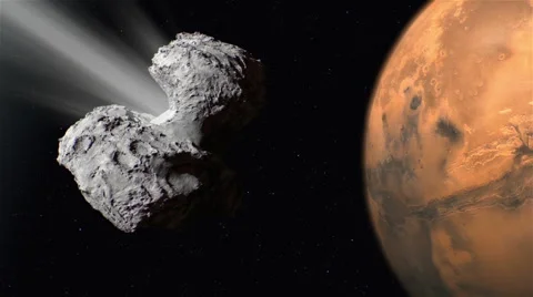 Comet  close to Mars Stock Footage 59918638