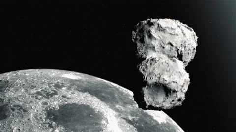 Comet close to the Moon Stock Footage 59833155