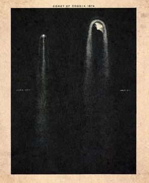 Comet Coggia 1874 Observation Chart Stock Photos