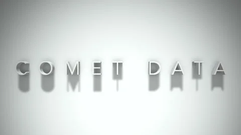 Comet Data 3D title animation with shadows on a white background Stock Footage 296664750