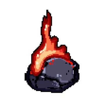 Comet falling meteor pixel art vector illustration Stock Illustration