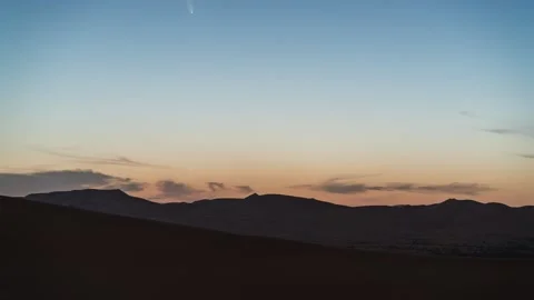Comet Falling Over Tengger Desert Sunset Timelapse Stock Footage 326701758
