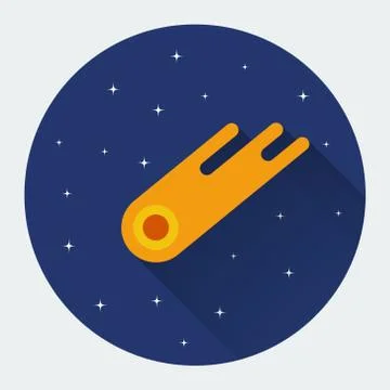 Comet flat icon Stock Illustration