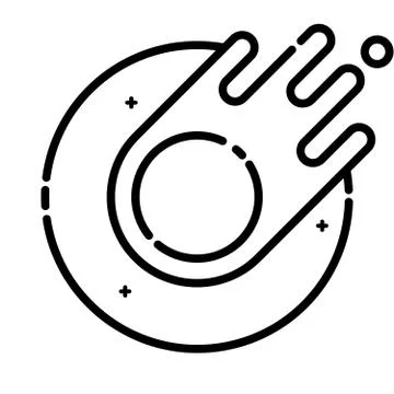 Comet floating in space Stock Illustration