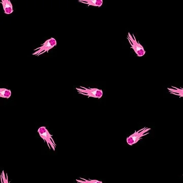 Comet fly seamless pattern. Design meteorite rain . Repeated Stock Illustration