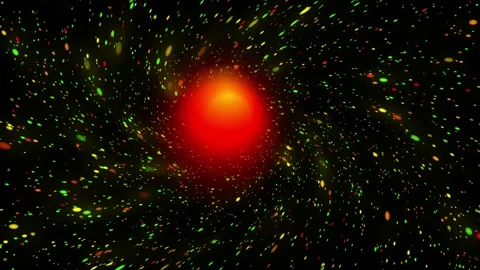 Comet flying against the background of the starry sky and flying meteorites Stock Footage 137293990