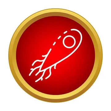 Comet flying through space with glowing tail path Stock Illustration
