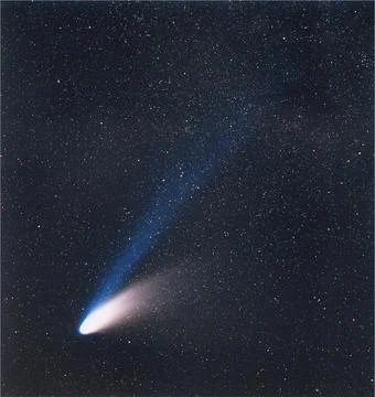 Comet Hale Bopp. Elements of these images were furnished by ESO. Stock Photos