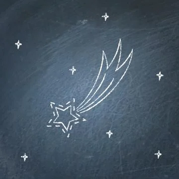 Comet icon on chalkboard Stock Illustration