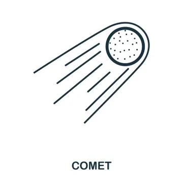 Comet icon. Flat style icon design. UI. Illustration of comet icon. Pictogram Illustrazione stock