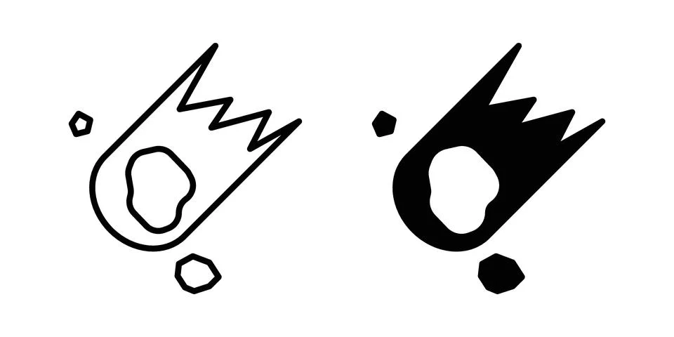 Comet icon. Outline, flat icons Stock Illustration