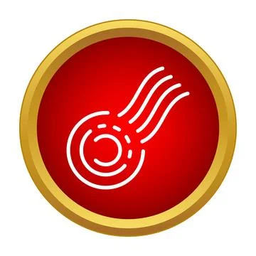 Comet icon in red circle on white background Ilustración de archivo