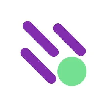 Comet icon solid purple green colour universe symbol perfect. Stock Illustration