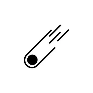 Comet Icon in trendy flat style isolated on white background. Vector illustra Stock Illustration