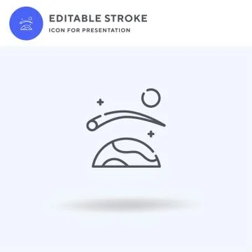Comet icon vector, filled flat sign, solid pictogram isolated on white, logo Stock Illustration