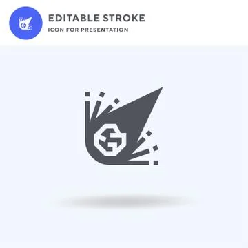 Comet icon vector, filled flat sign, solid pictogram isolated on white, logo Stock Illustration