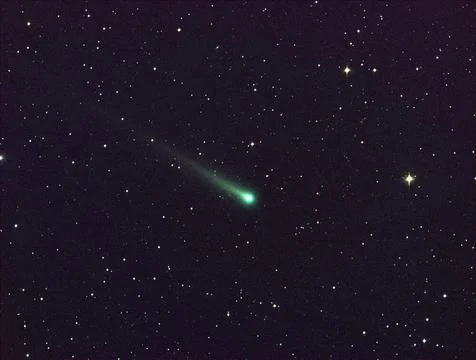 Comet ISON Passes Through Virgo ¨Date: 8 Nov 2013 Comet ISON shines in thi.. Stock Photos