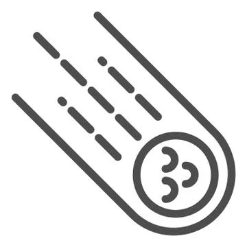 Comet line icon. Meteorite vector illustration isolated on white. Asteroid Stock Illustration