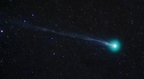 Comet Lovejoy C2014 Q2. Elements of these images were furnished by NASA. Stock Photos